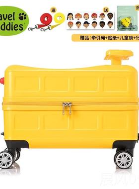 高档tavel bud男dies波迪士儿童拉杆r宝宝行李箱可坐可骑女旅行李