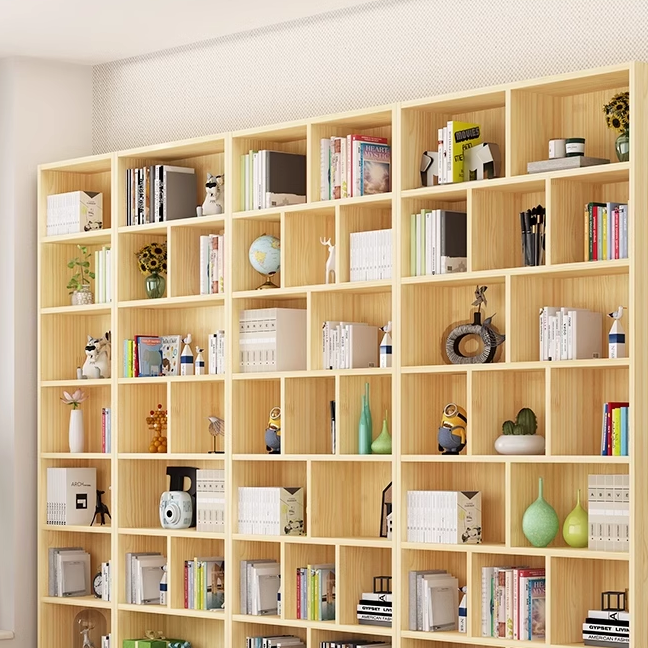 全实木书架落地墙面书柜实木环保儿童客厅储物柜书橱置物架家用