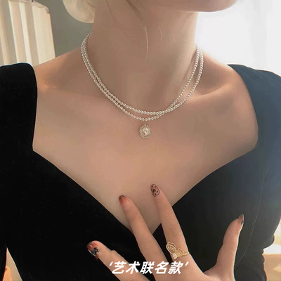 热巴同款珍珠项链女设计感高