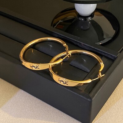 轻奢字母大圈圈耳环女复古