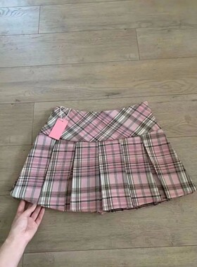 High waisted retro plaid pleated skirt  高腰复古格子百褶裙女