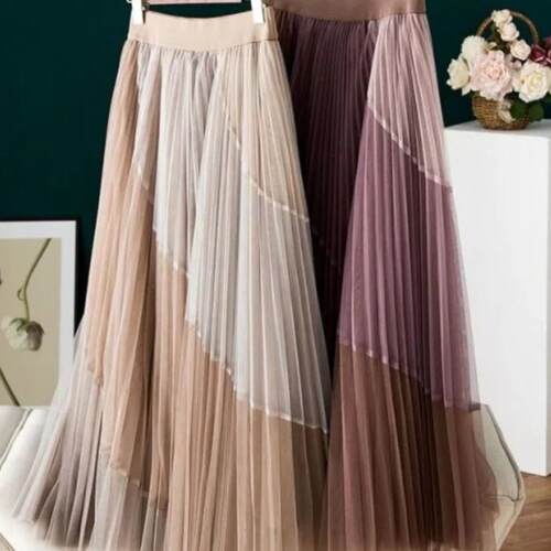 Thin and elastic waist mid length skirt显瘦松紧腰中长半身裙