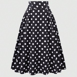 waisted Solid color high skirt女士純色高腰褶皺半身裙 pleated