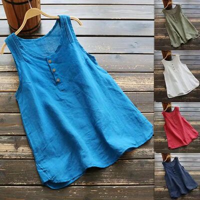 Women's button up sleeveless camisole vest纽扣无袖吊带背心女
