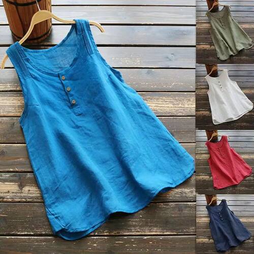 Women's button up sleeveless camisole vest纽扣无袖吊带背心女