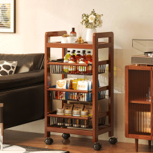 置物架多层收纳架家用杂物储物柜小推车客厅落地移动简易零食架子