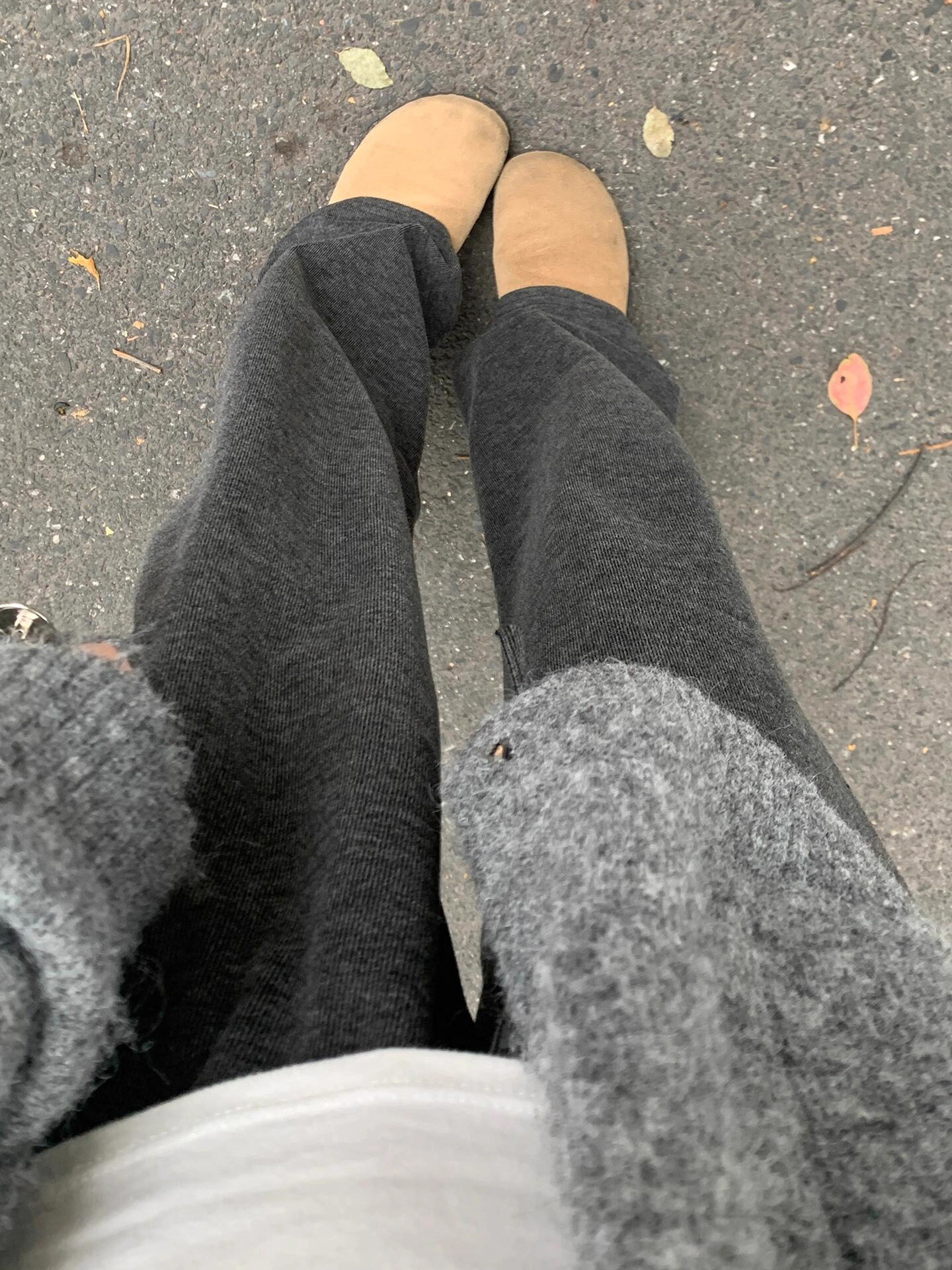 深灰色加绒糯米裤女秋冬高腰软糯垂感小个子宽松窄版直筒阔腿裤子