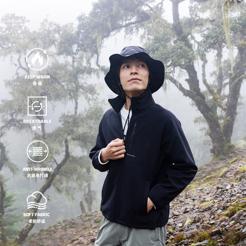 挪客户外轻量保暖透气抓绒衣
