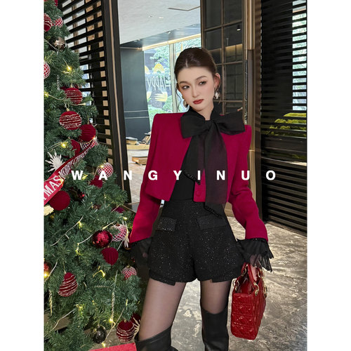 MD依诺年会聚会订婚外套半裙套装