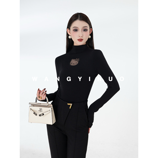 冬日映雪 长袖 2025冬款 修身 上衣 磨毛显瘦百搭气质打底衫 MD依诺