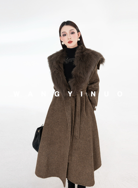 MD依诺【巴黎诗集】2025冬季款系带厚款气质保暖减龄羊毛大衣外套