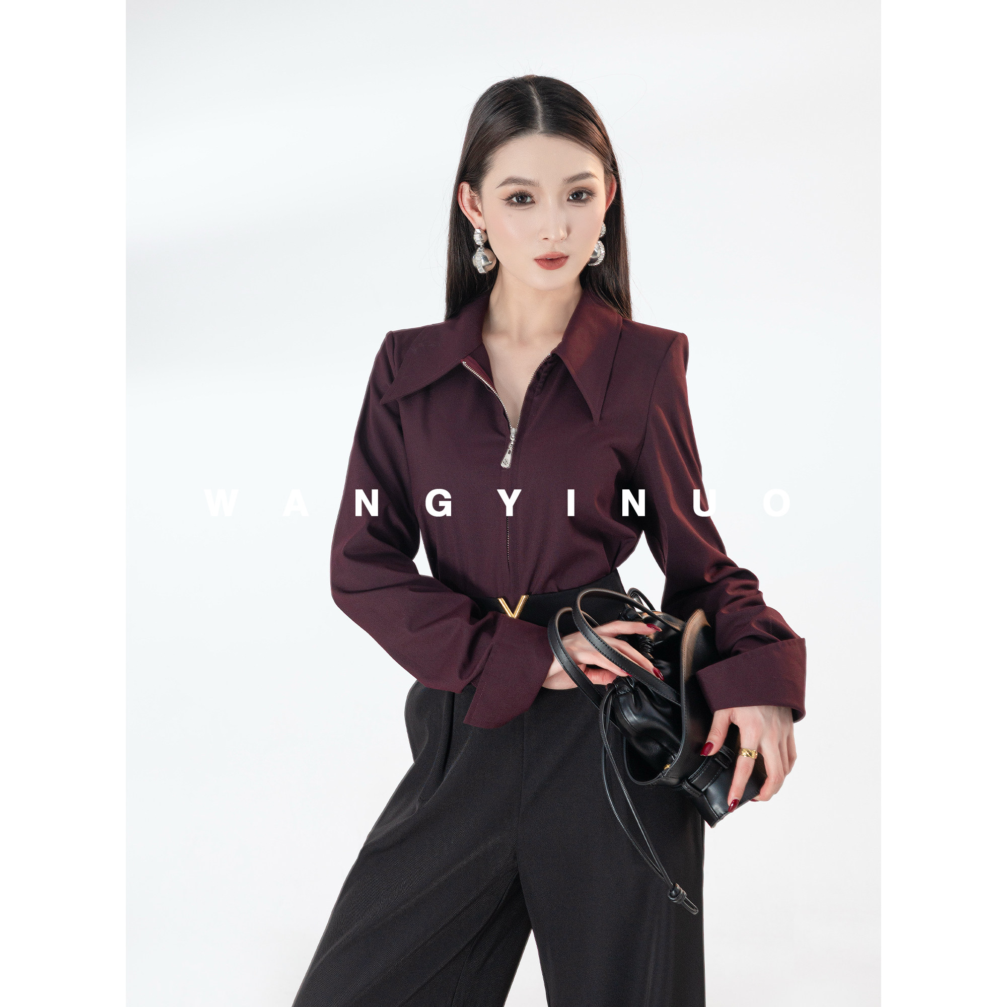 MD依诺【中古解构】2026春季名媛轻奢显瘦法式设计感拉链长袖衬衫,女装/女士精品,衬衫,淘宝优惠券,粉丝福利购,淘宝优惠卷