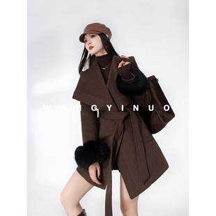 气质时尚 MD依诺 款 2025冬季 休闲百搭显瘦收腰大衣外套 光雅和冬