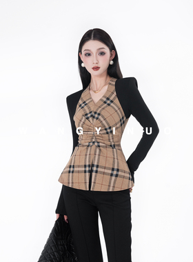 MD依诺【梧桐细雨】2025冬季款女装厚款收腰显瘦时尚百搭长袖上衣