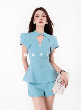 MD依诺【春樱漫舞】2025夏款显瘦百搭茶歇风复古时尚气质收腰套装