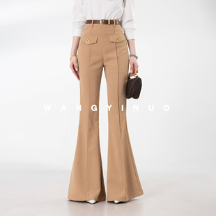 百搭气质设计师减龄高腰休闲裤 MD依诺 时尚 2026春季 子 伦敦暖阳