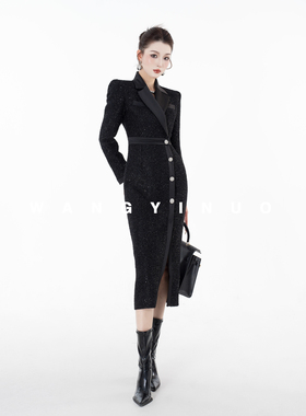 MD定制·依诺【极昼星环】2025秋冬法式轻奢名媛小香风别致连衣裙