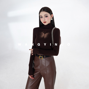 漫柔雾月 休闲百搭亮丽长袖 2025冬季 时尚 蝴蝶打底上衣 款 MD依诺