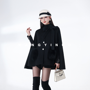 显瘦气质百搭厚款 MD依诺 款 2025冬季 保暖羊毛斗篷外套 云团暖屋