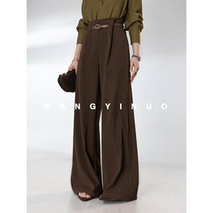 宽松休闲垂感弧形弯刀老钱风裤 MD依诺 新款 2026春季 子 优雅姿态