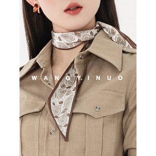 复古腰果复古飘带丝巾百搭潮流通勤风丝巾 法式 MD依诺 单品推荐