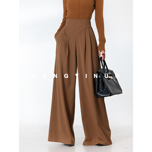 百搭设计师减龄休闲阔腿高腰裤 2025秋冬时尚 子 木屿画报 MD依诺