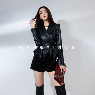 设计感洋气收腰休闲百搭韩版 MD依诺 款 2025秋季 皮外套 清冷贵气