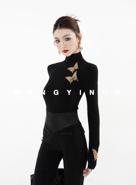 MD依诺【自然灵域】2025秋冬新款时尚百搭加绒显瘦半高领打底上衣