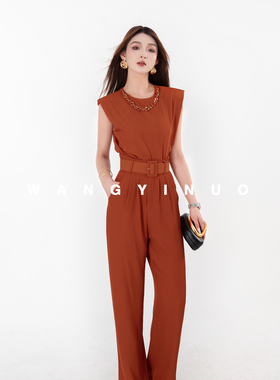 MD依诺【海岸山茶】2025夏款设计洋气时尚百搭上衣休闲裤套装