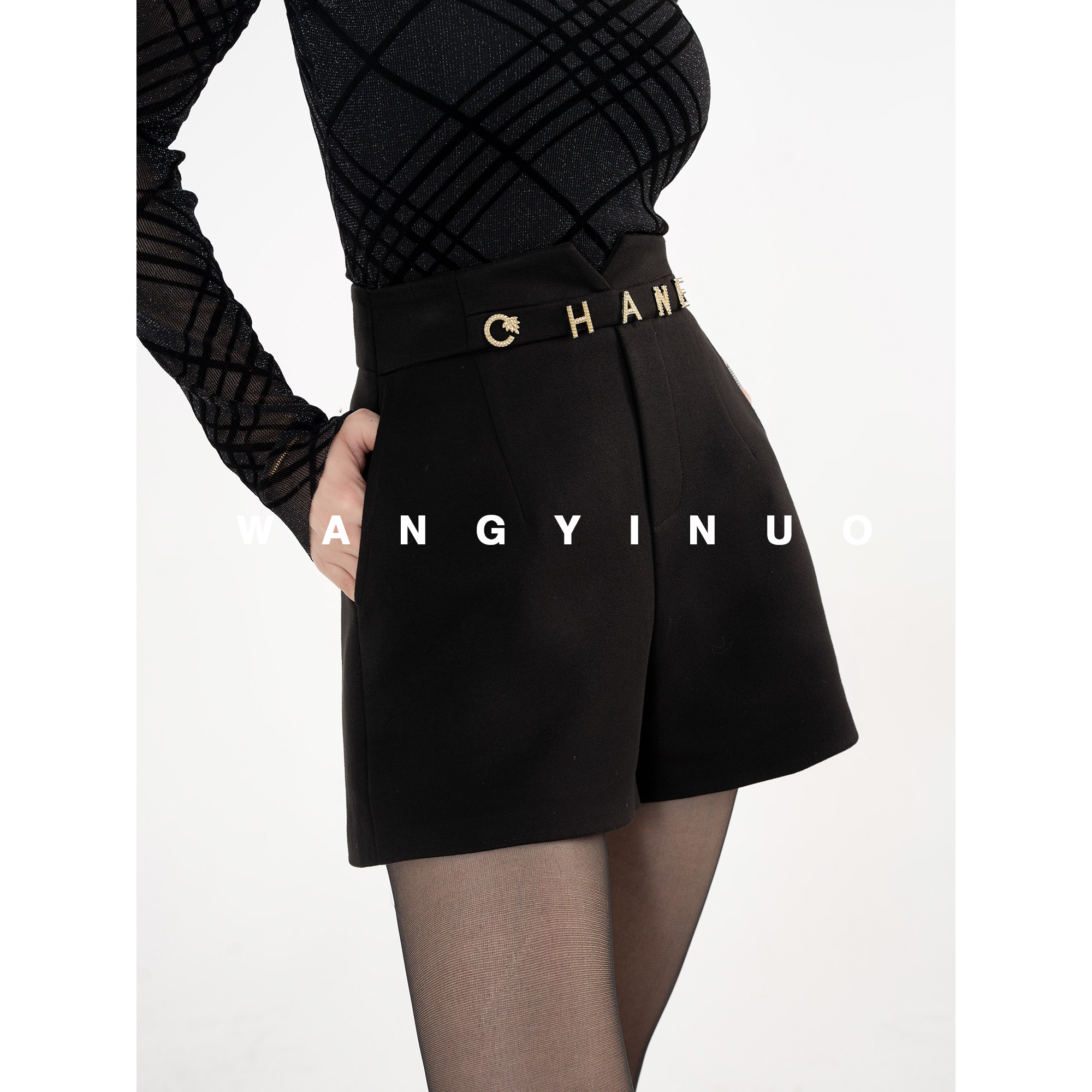 MD·依诺【舟渡晚风】2024秋冬加厚轻奢百搭简约纯色女士高腰短裤,女装/女士精品,休闲裤,淘宝优惠券,粉丝福利购,淘宝优惠卷