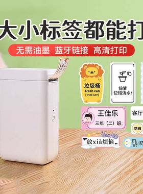 精臣D101标签打印机小型家用透明幼儿园姓名贴小学生名字贴纸防水防撕标签手持热敏蓝牙智能彩色便签标签机