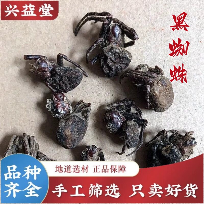 黑蜘蛛中药材正品野生蜘蛛整只大蜘蛛干货10只包邮黑蜘蛛粉20克起