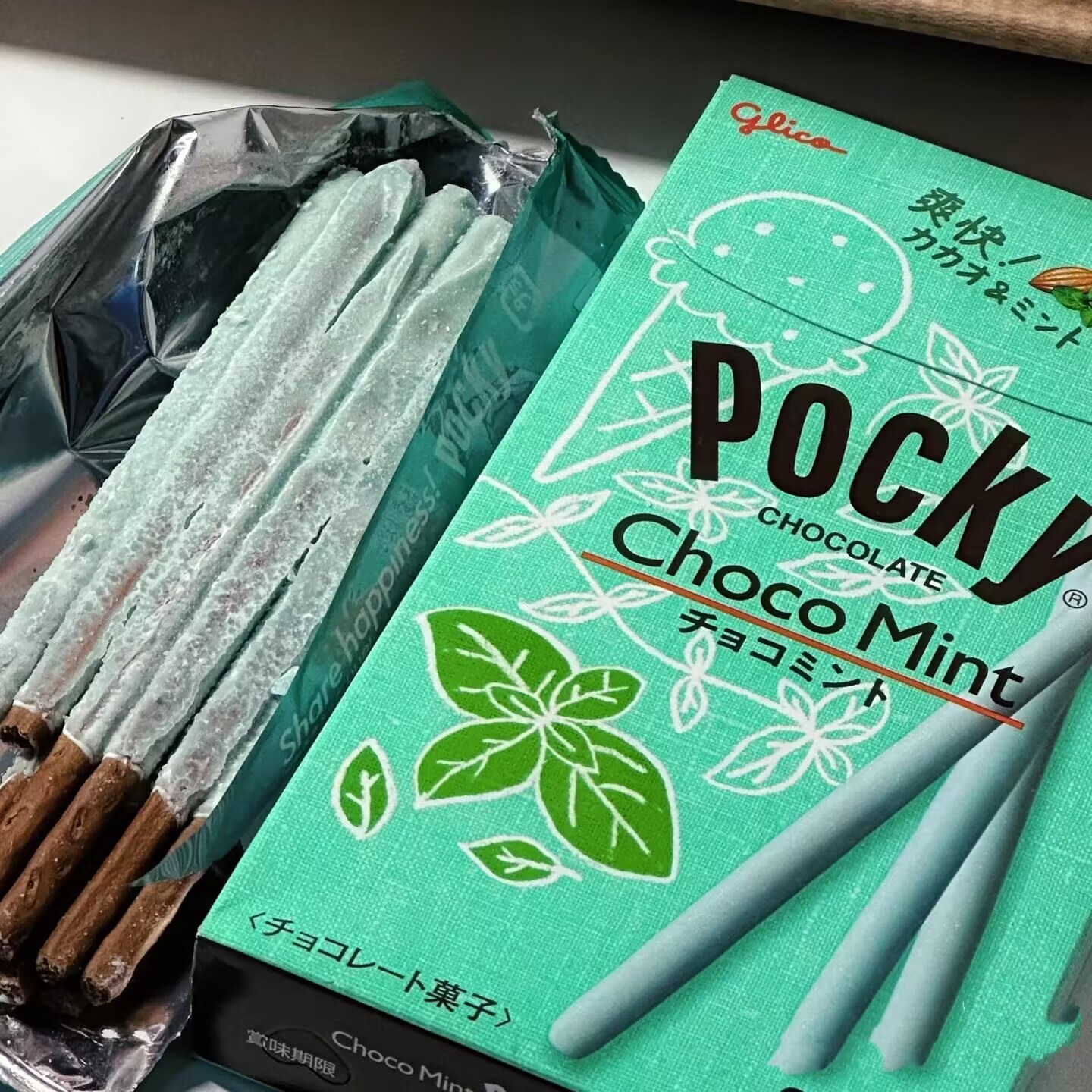 香港代购 日本进口glico格力高POCKY薄荷巧克力饼干棒休闲零食