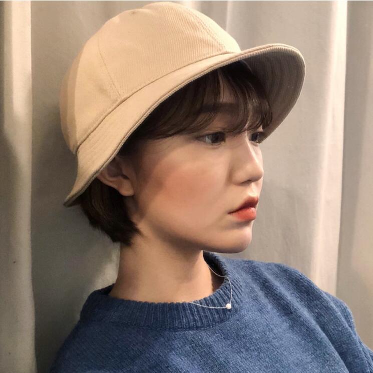 渔夫帽秋冬女款日系纯棉加厚保暖大头围时尚韩版水桶盆帽潮