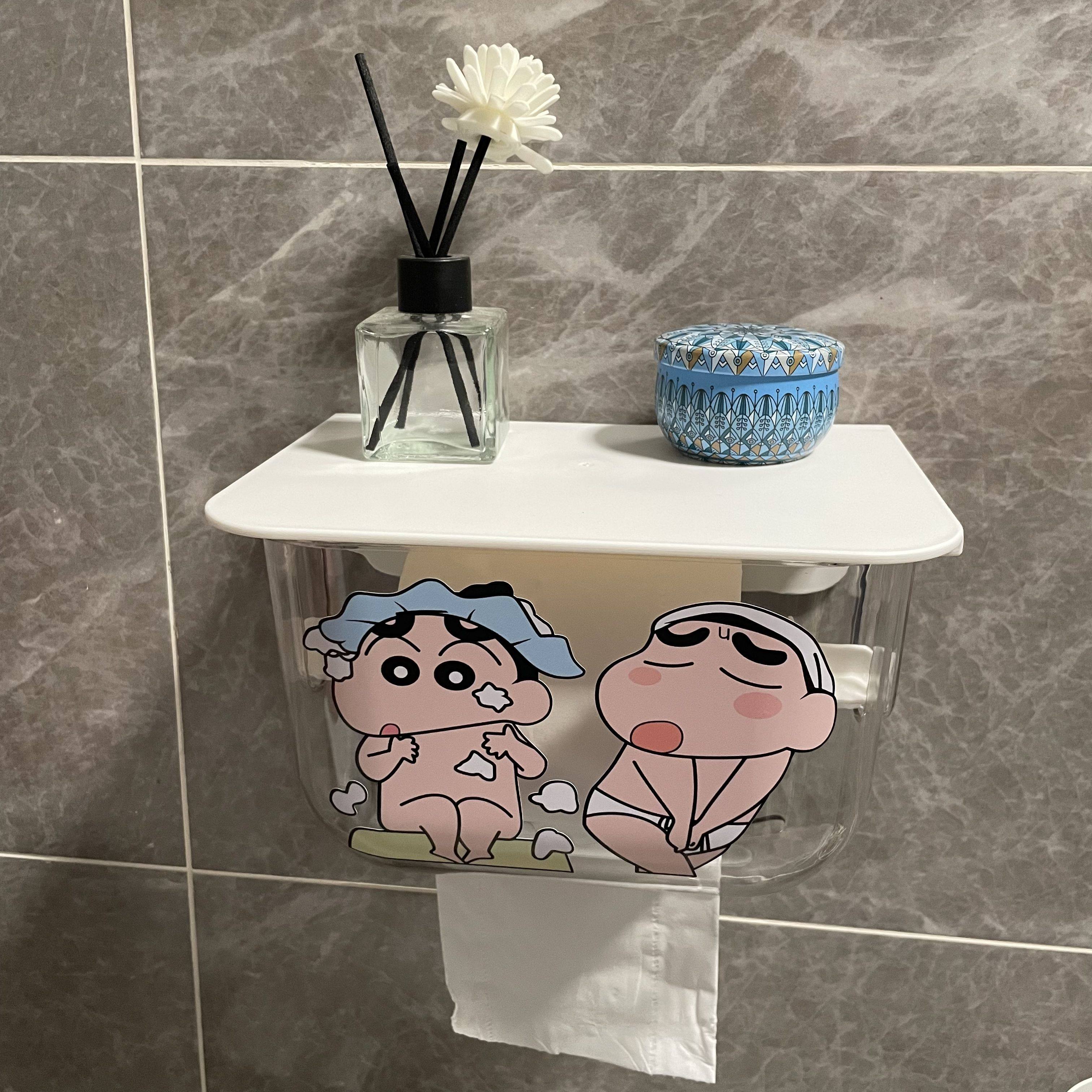 蜡笔小新卫生间透明纸巾盒厕所洗手间卷纸架抽纸盒壁挂免打孔防水,家庭/个人清洁工具,卷纸器/纸巾架,淘宝优惠券,粉丝福利购,淘宝优惠卷