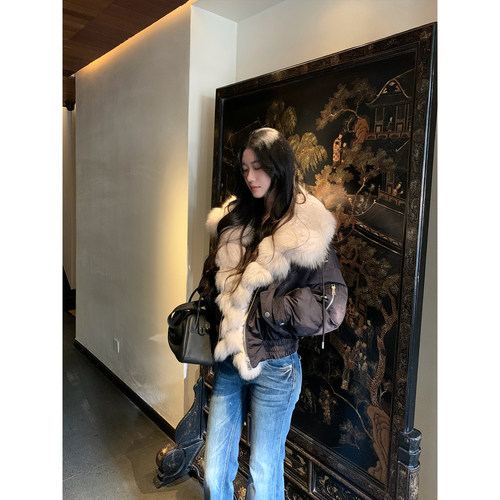 Norain不下雨 12/24 新品85折 狐狸毛毛领90白鸭绒加厚派克羽绒服