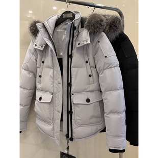 【惊!折扣】枫叶国经典款剪刀鹅绒加厚蓝狐毛领工装羽绒服情侣男