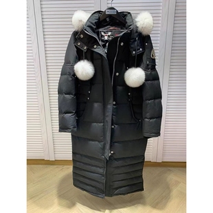 【惊!折扣】代购 moose 加拿大剪刀手蓝狐毛领过膝超长款羽绒服