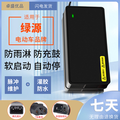 适用绿源电动车充电器48V60V72V80V20AH30AH12AH英克莱小鸟圆头孔