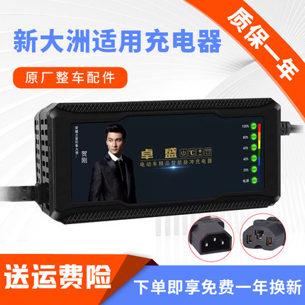适用新大洲电动车电瓶充电器48V12AH60V20AH72V32AH新国标