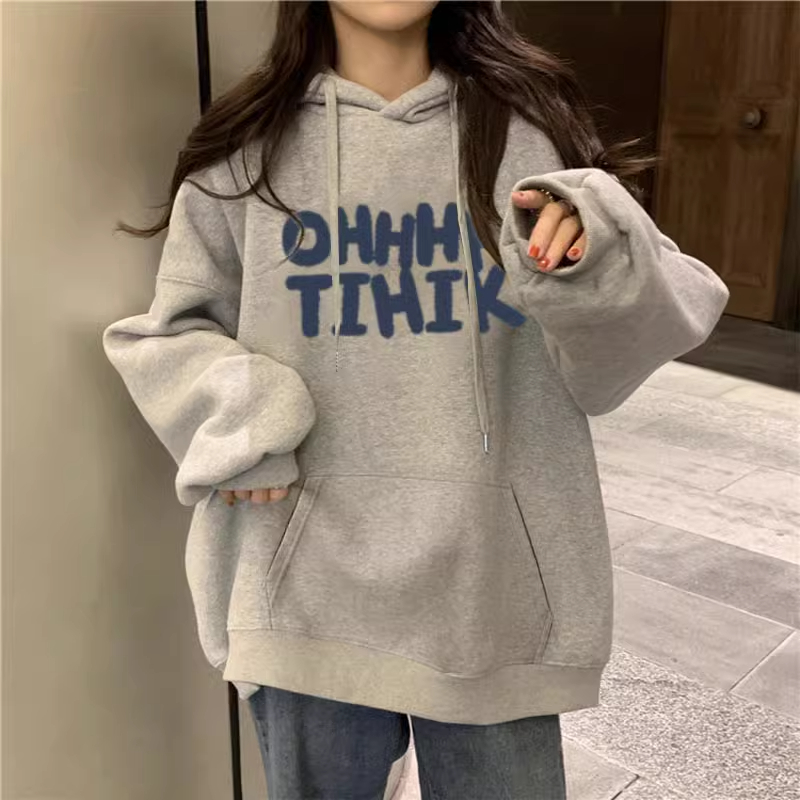 连帽卫衣女2024新款秋冬季小个子