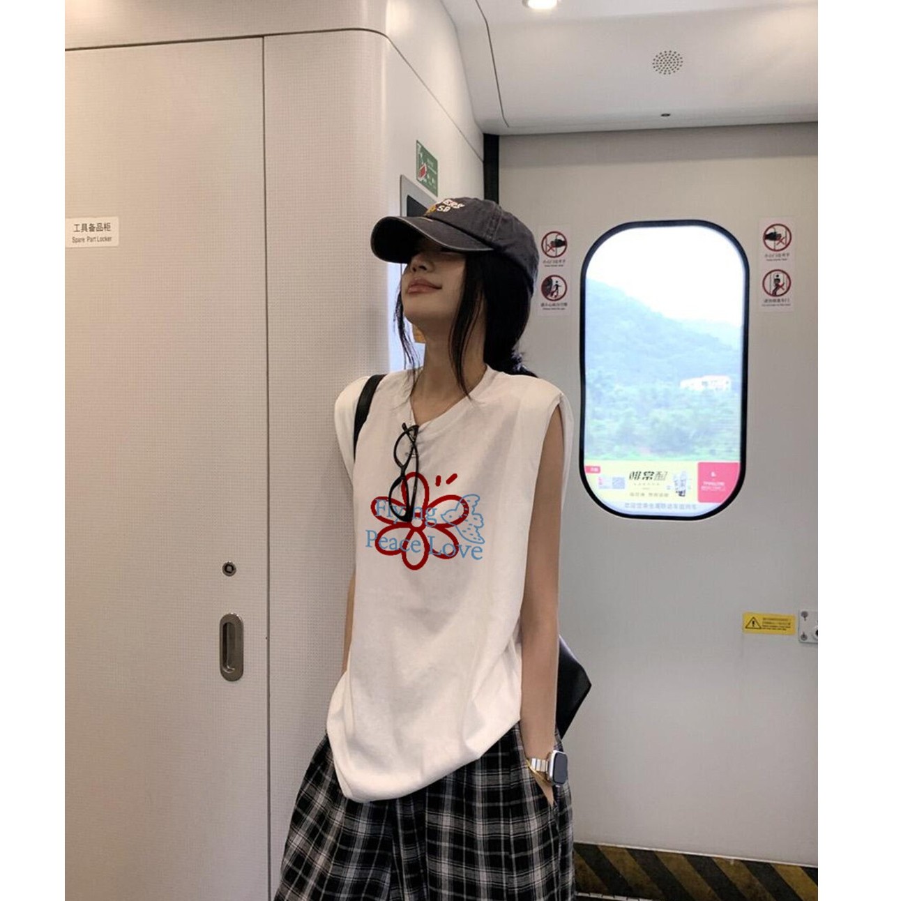 纯棉吊带工字背心无袖t恤女夏图片