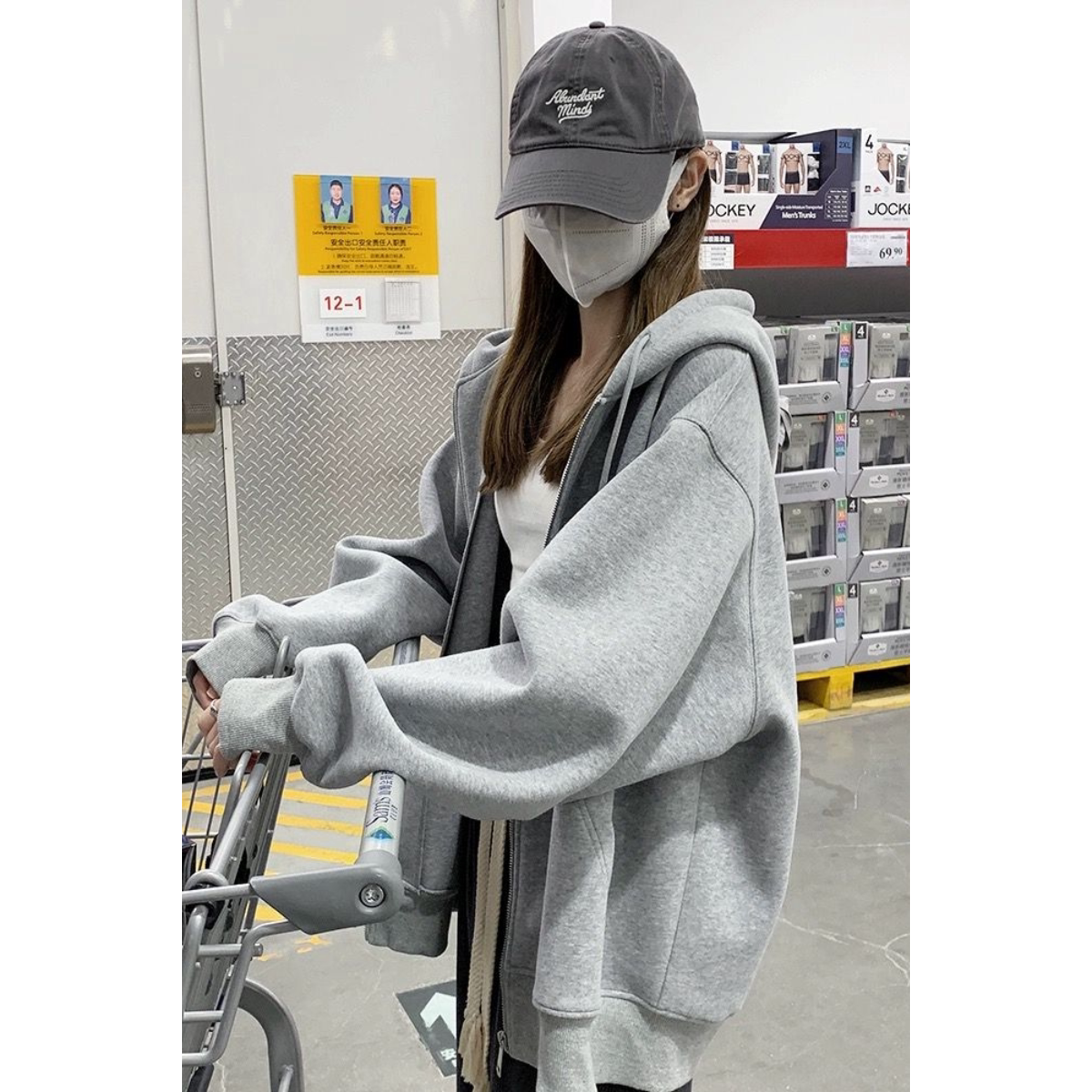灰色卫衣外套女春秋季小个子上衣图片