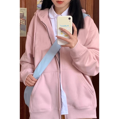 加绒加厚卫衣女2024新款秋冬外套