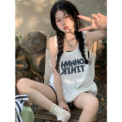 纯棉吊带运动坎肩背心无袖女夏季