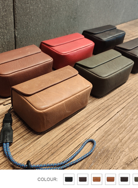 cam-in 意大利植鞣牛皮相机收纳摄影包理光真皮GR3GR2黑卡佳能7X3