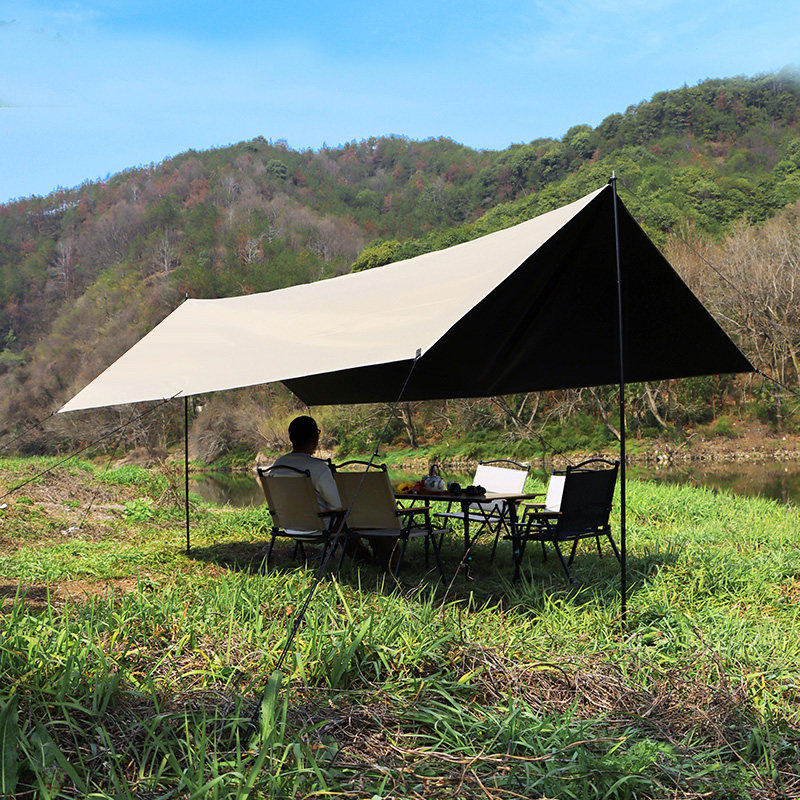 黑胶天幕帐篷户外露营野营野餐遮阳棚天幕防雨防晒布银胶便携装备