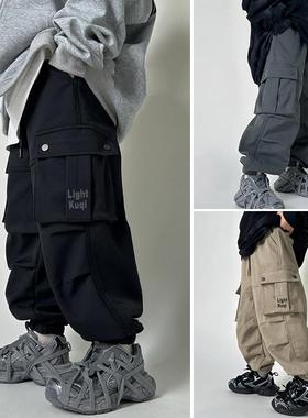 男童裤子春秋2025新款儿童工装裤时髦长裤中大童痞帅休闲裤束脚裤