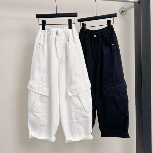 中大童春装纯棉工装宽松长裤