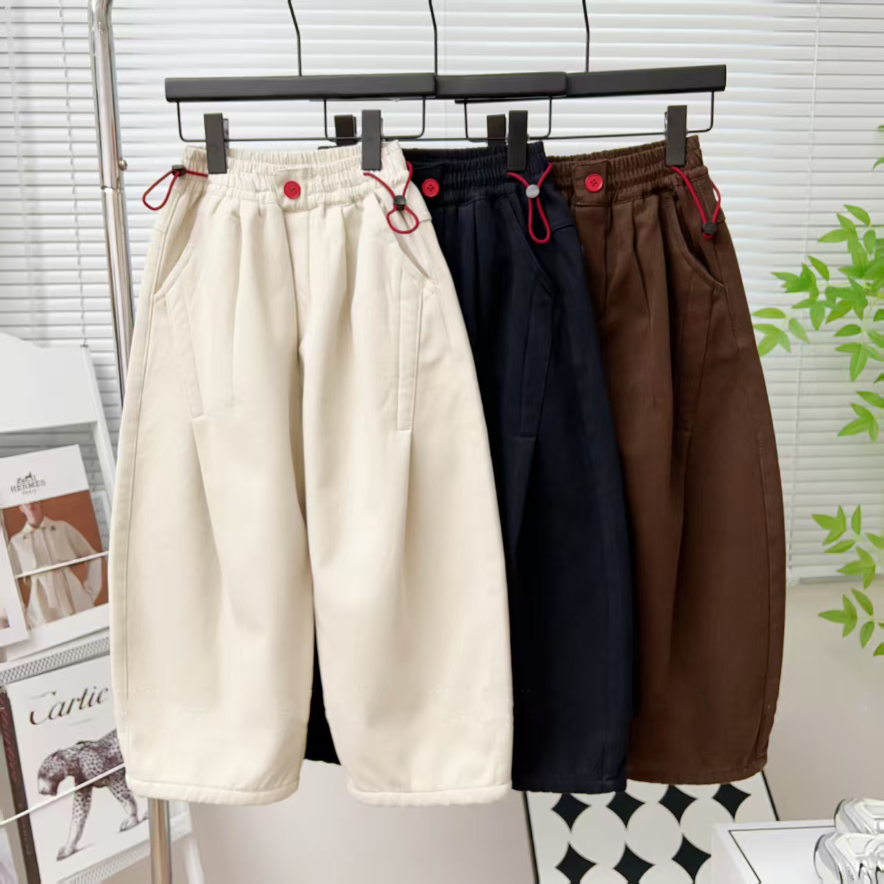 痞帅2025冬款加绒软绵收缩腰纯棉